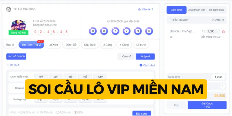 Soi cầu lô VIP miền Nam